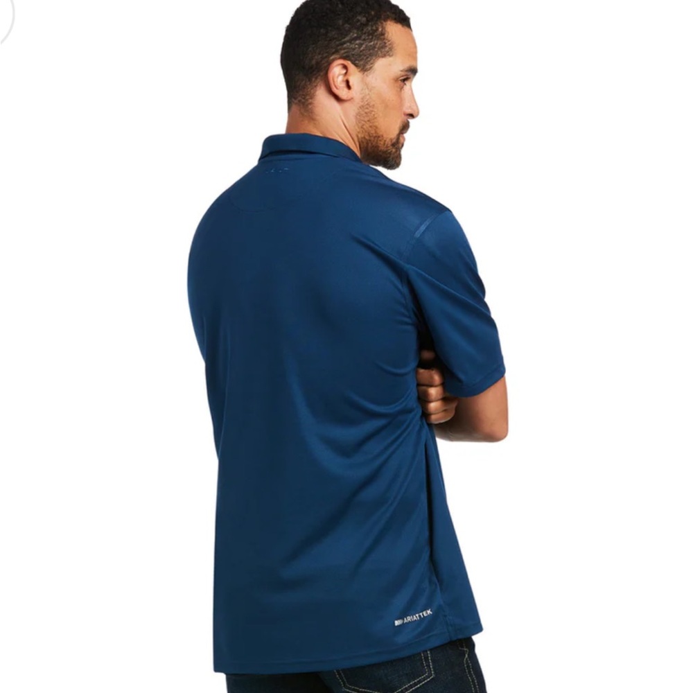 Ariat Men's TEK Short Sleeve Polo skyfall men’s work wear/western/golf button up - Picture 11 of 11